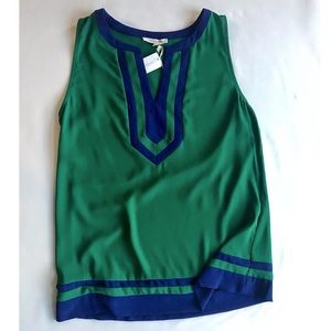 NWT 41Hawton Blouse Green Tunic Blouse Sleeveless